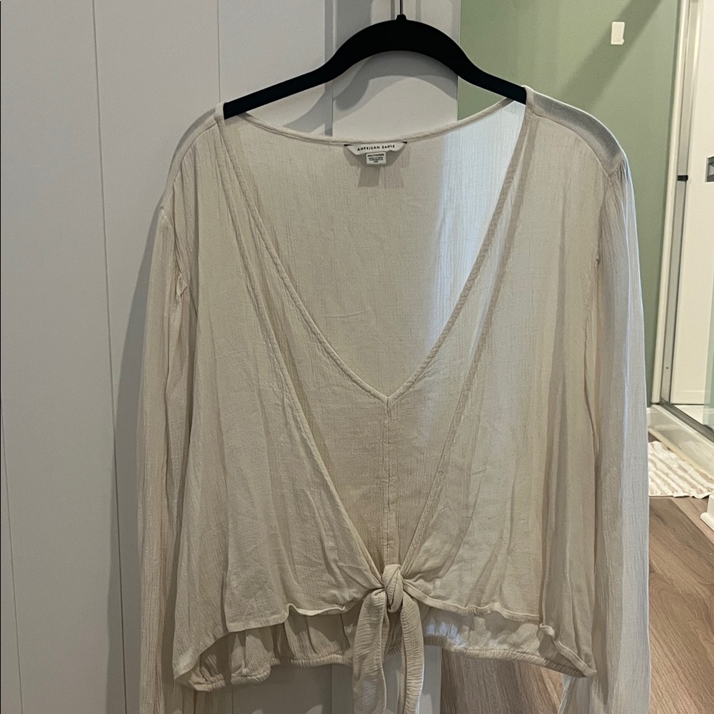 American Eagle Cropped Tie Front Top XXL